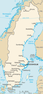 Regional map of Sweden