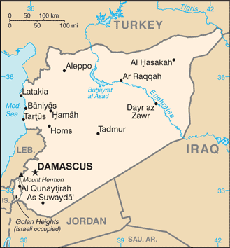 Regional map of Syria (Syrian Arab Republic)