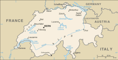 Regional map of Switzerland