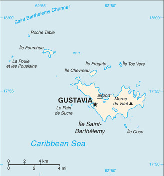 Regional map of Saint Barthelemy