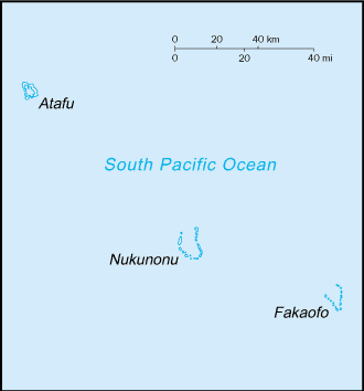 Regional map of Tokelau