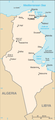 Regional map of Tunisia