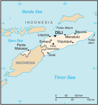 Regional map of Timor-Leste