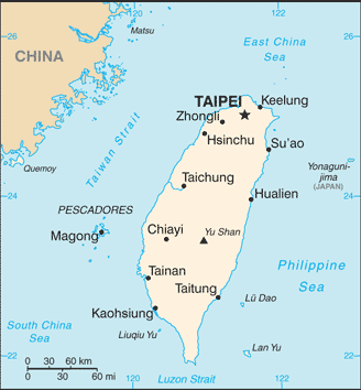 Regional map of Taiwan