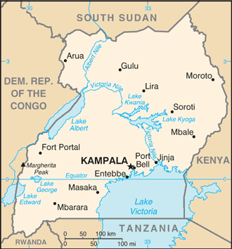 Regional map of Uganda