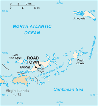 Regional map of British Virgin Islands