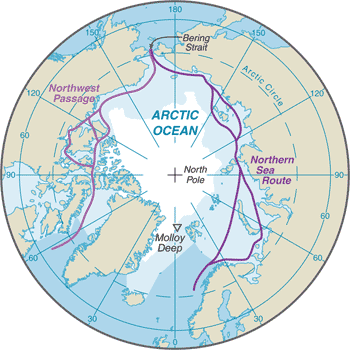 Regional map of Arctic Ocean